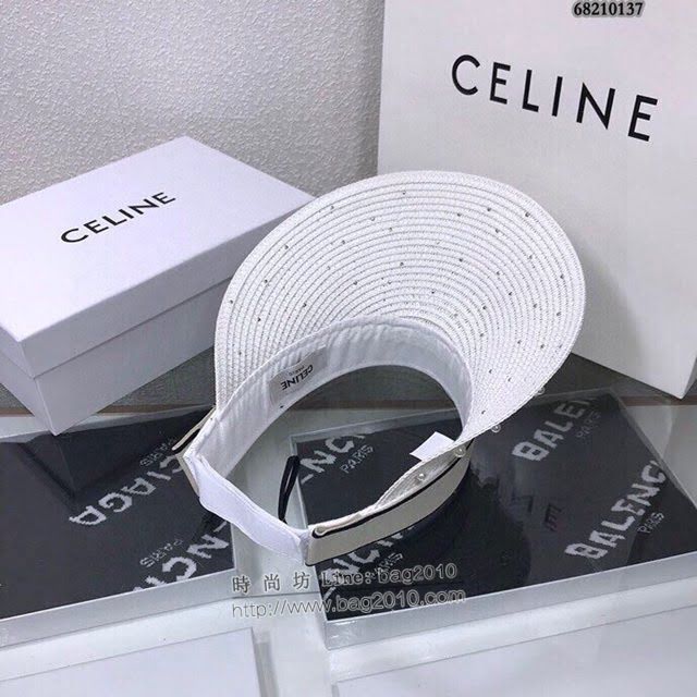 CELINE女士帽子 賽琳珍珠草帽空頂帽遮陽帽  mm1103